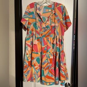 Geometric Babydoll Dress